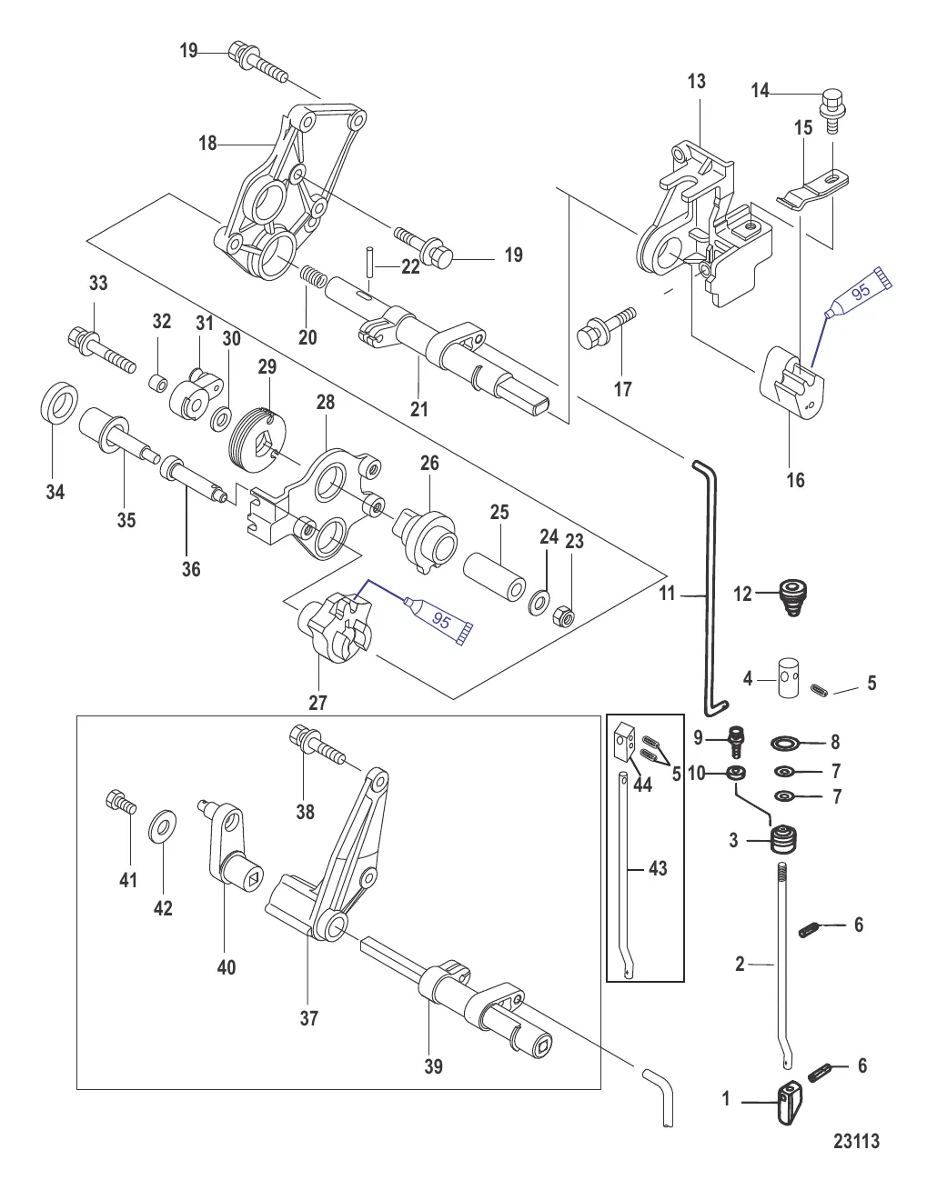 Переключатель и вал переключения передач 0R505052 и ниже