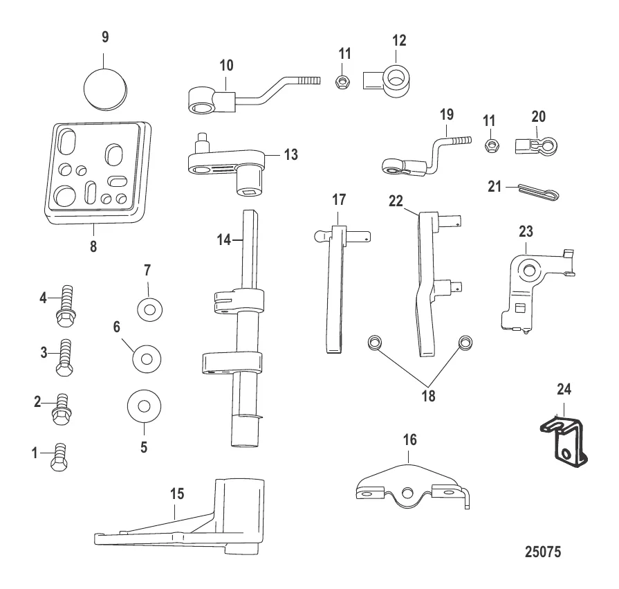 Комплект преобразования ДУ – ручной пуск 25-30 л.с. 889246A34