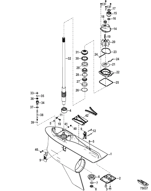 Gear Housing, Driveshaft, 6.44 Torpedo