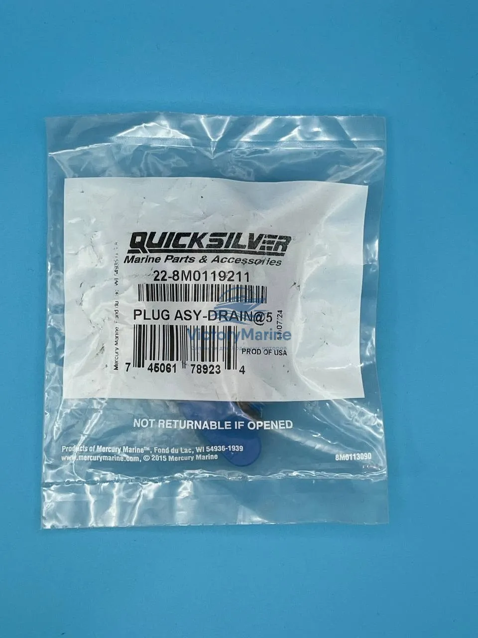 8M0119211 Сливная пробка Mercruiser (QUICKSILVER)