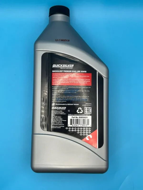 Масло трансмиссионное минеральное QUICKSILVER Gear Lube Premium SAE 80W-90 1л.