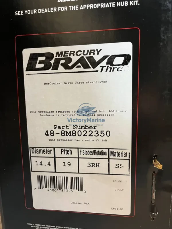 Гребной винт Mercury MerCruiser Bravo 3 шаг 19" (правый)