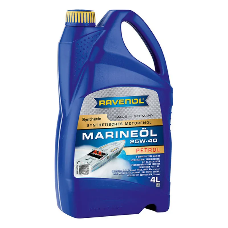 Моторное масло RAVENOL Marineoil PETROL 25W-40 Synthetic (4 литра)