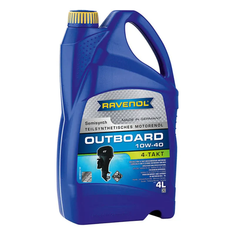 Моторное масло для 4-T лодочных моторов RAVENOL Outboardoel 4T 10W-40 (4 литра)