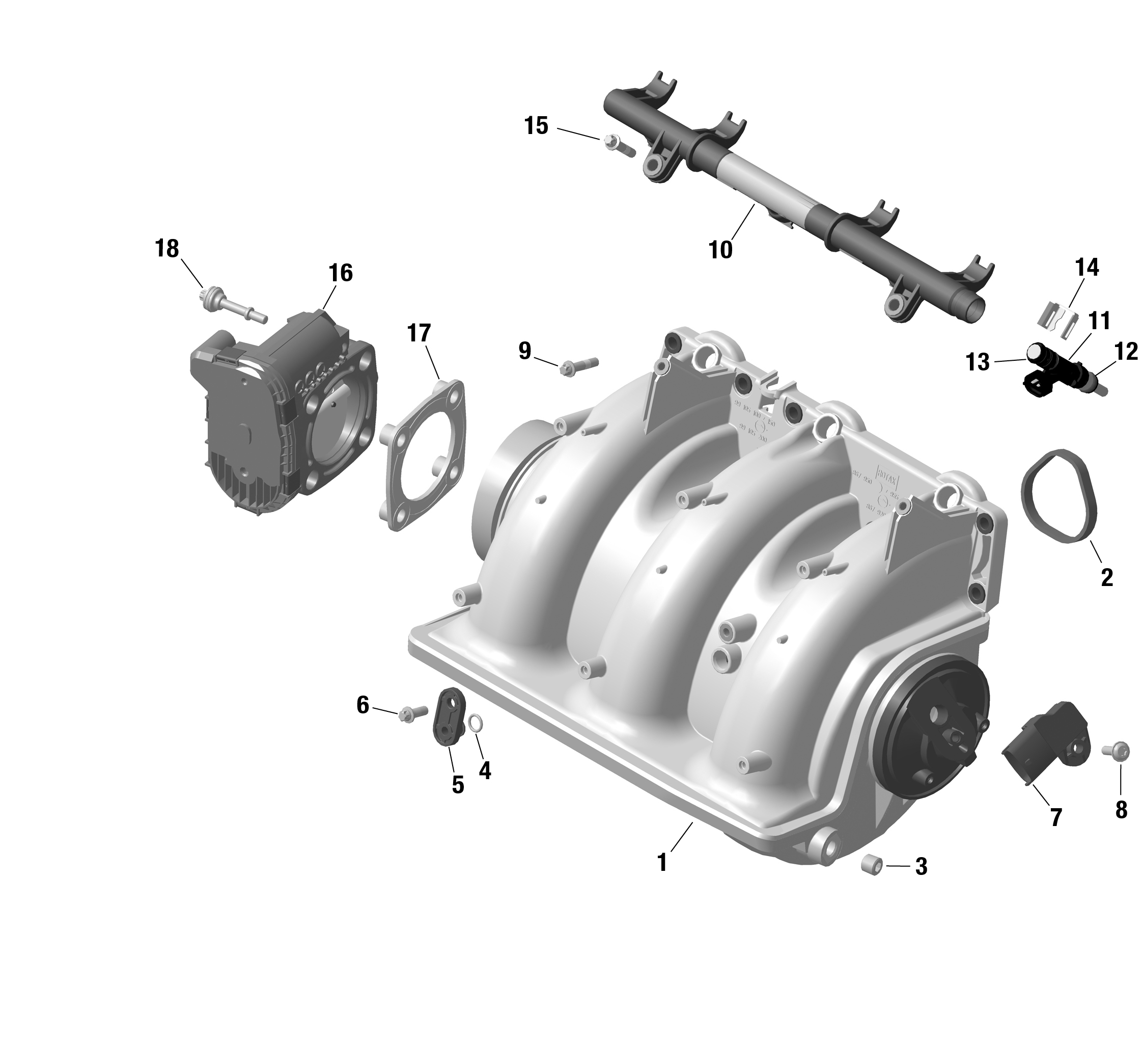 ROTAX впускной коллектор и дроссельный узел