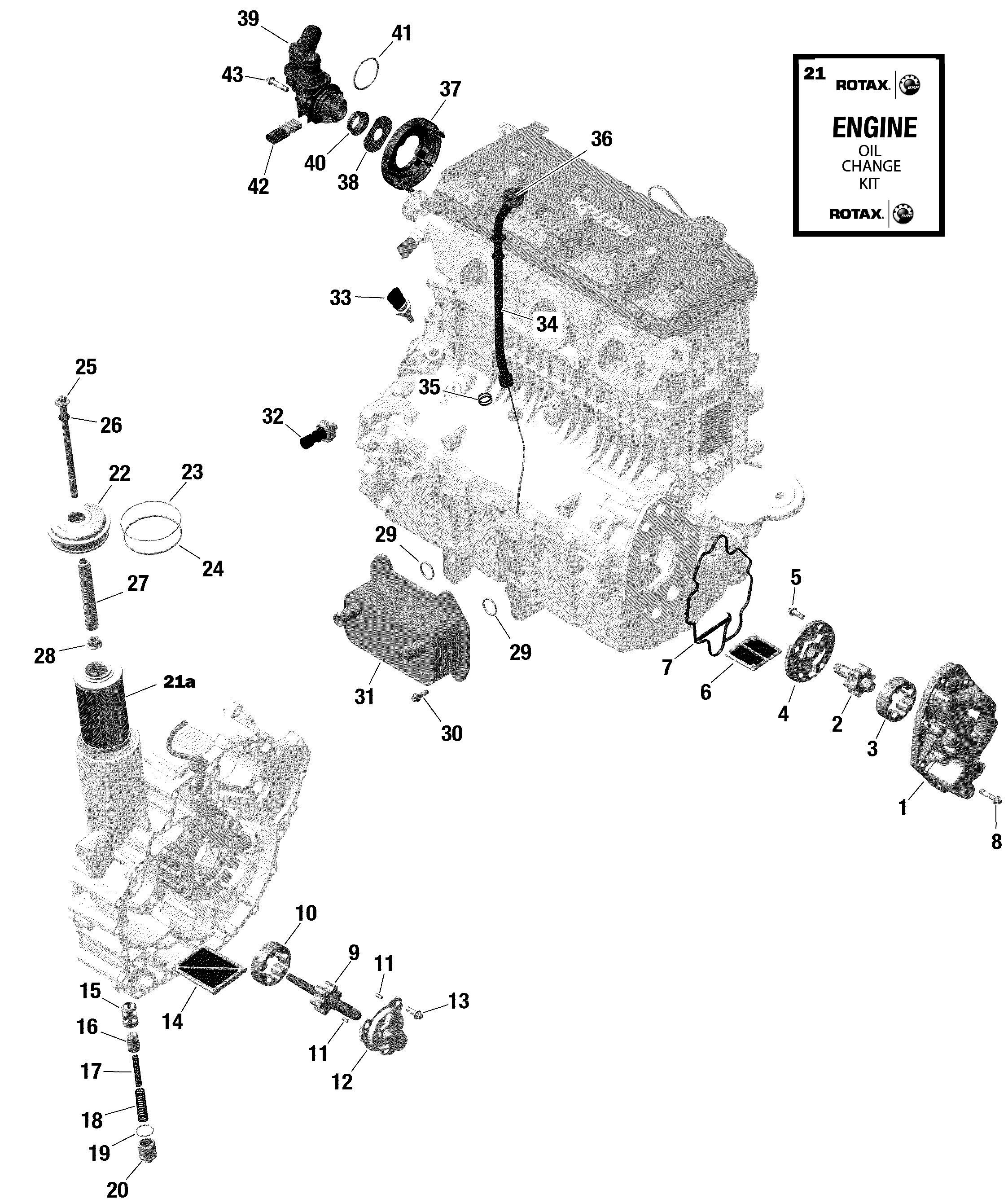 ROTAX система смазки двигателя