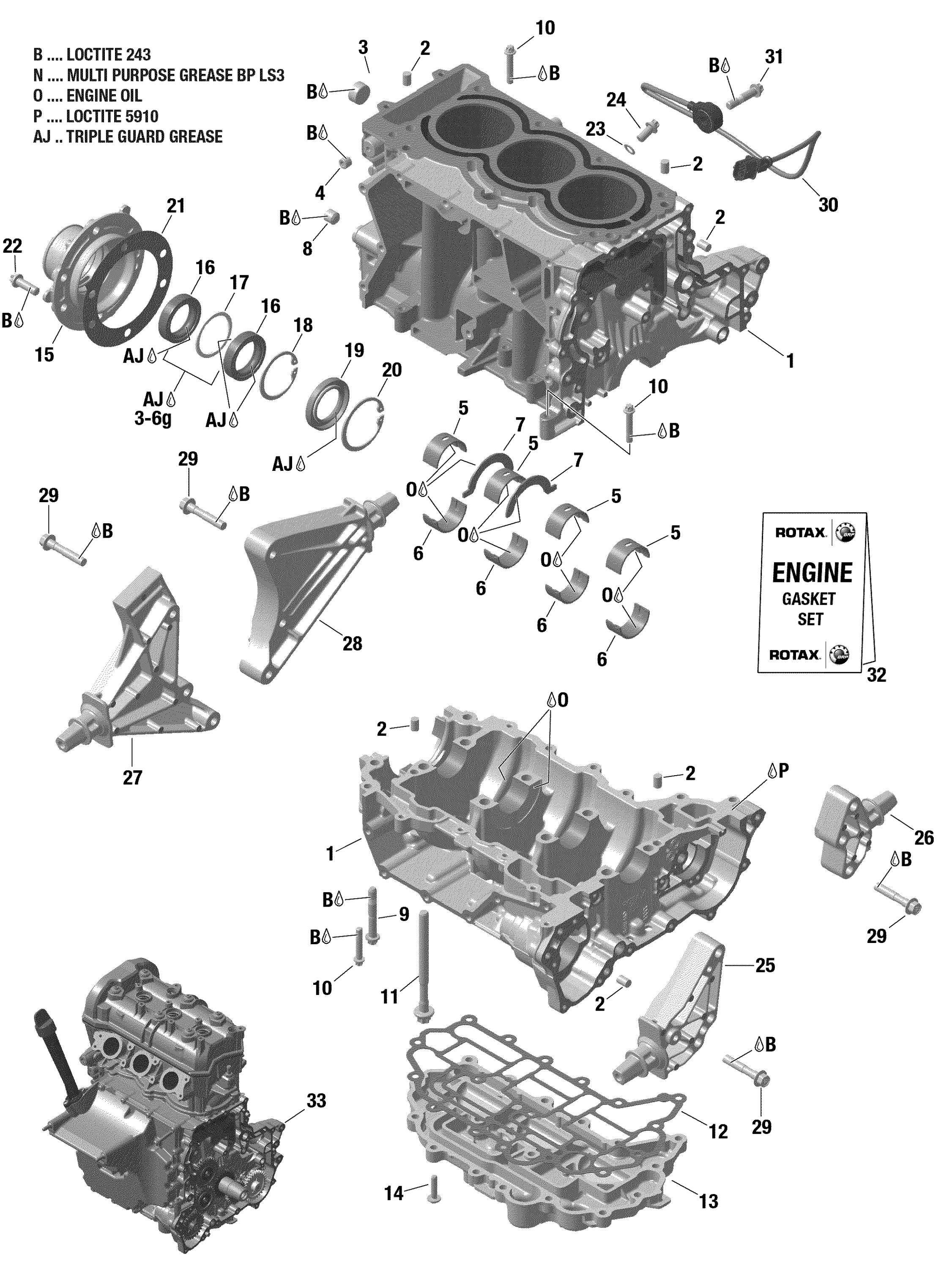 Rotax картер 903 / Built up to Sept 28