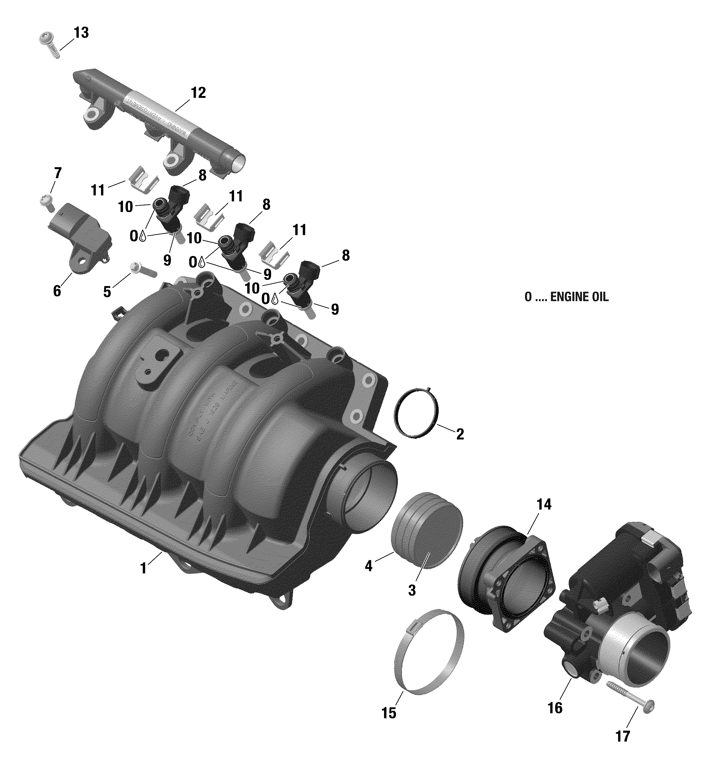 Rotax впускной коллектор и дроссельный узел 903 / Built up to Nov 5