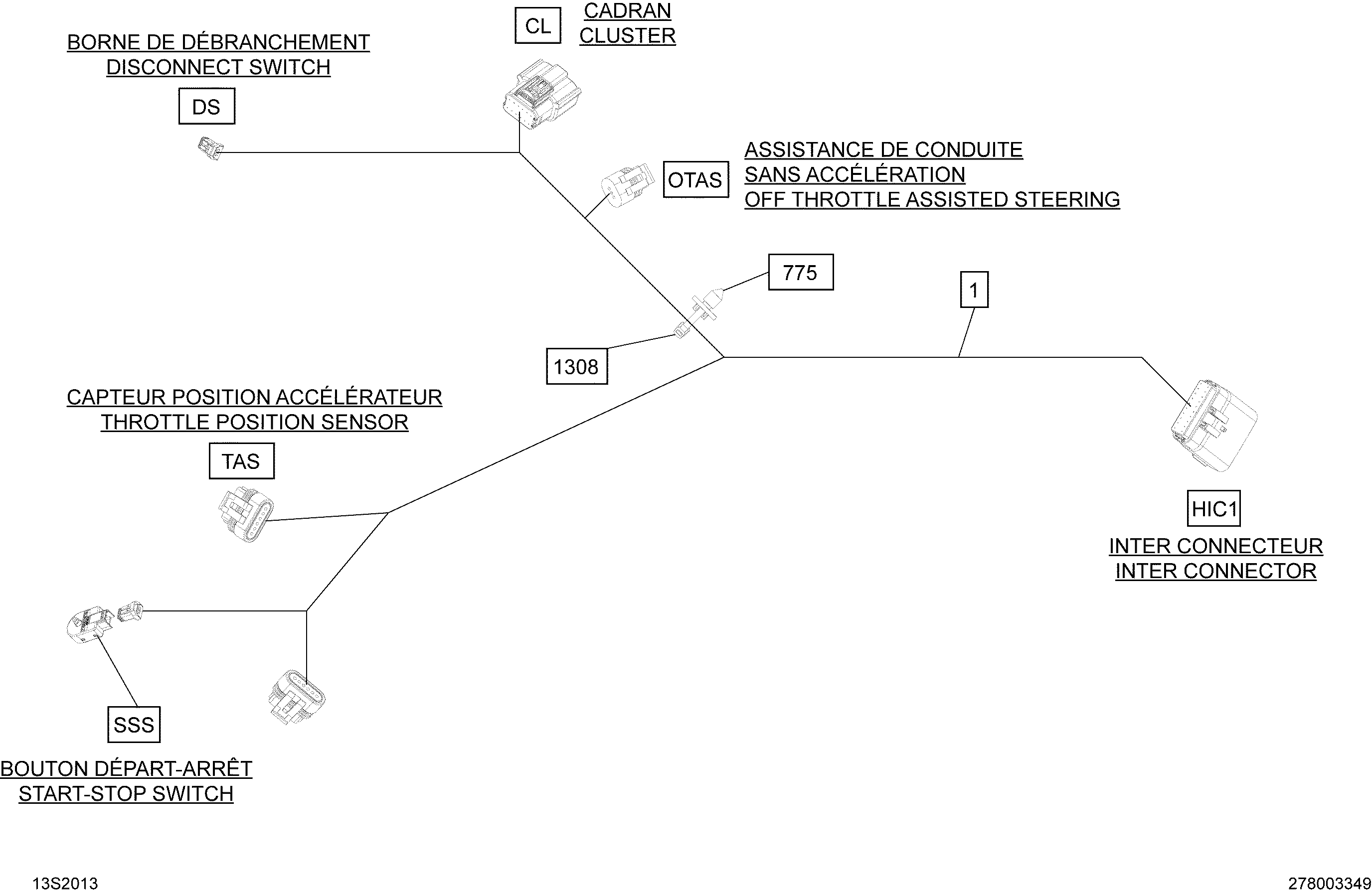 Электрооборудование жгут рулевое 278003349 Base Without IBR