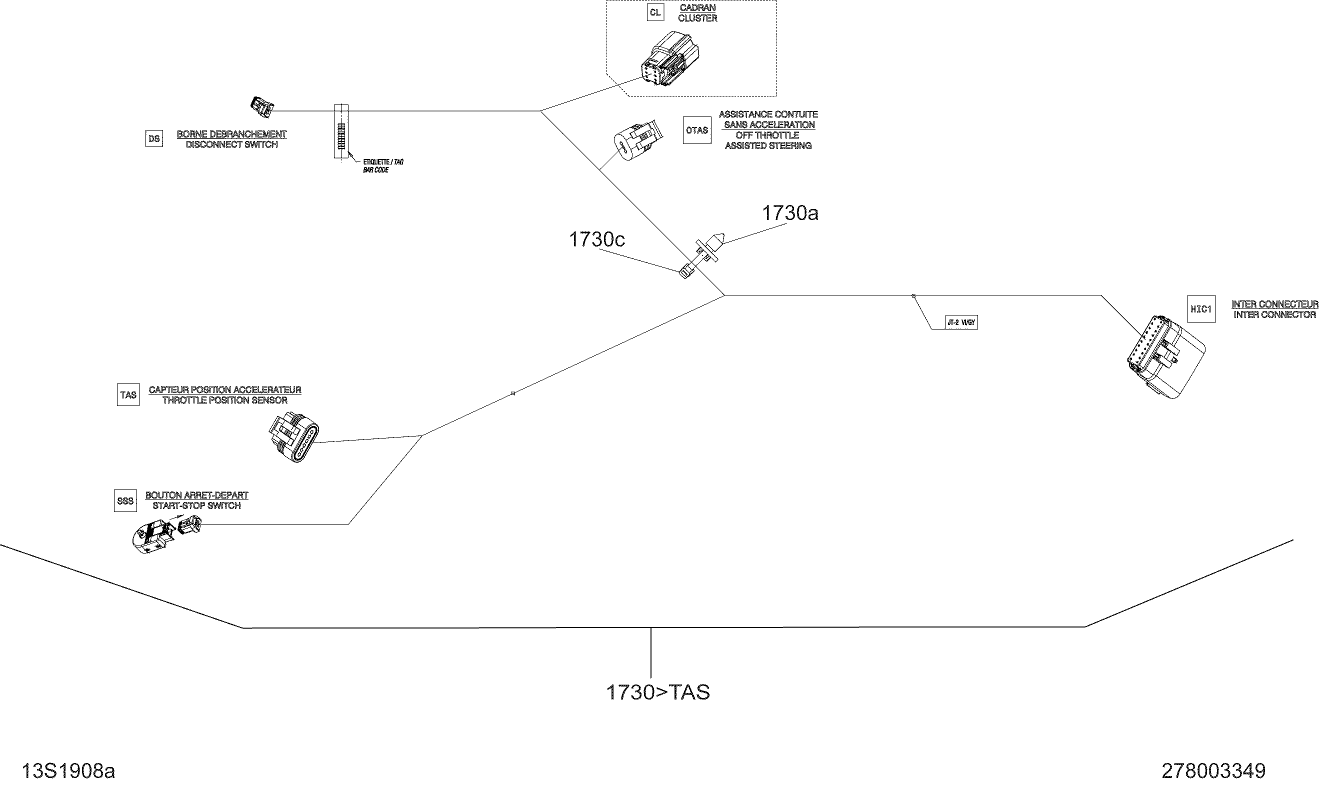 Электрооборудование жгут 278003349 рулевое, Package Base WO iBR