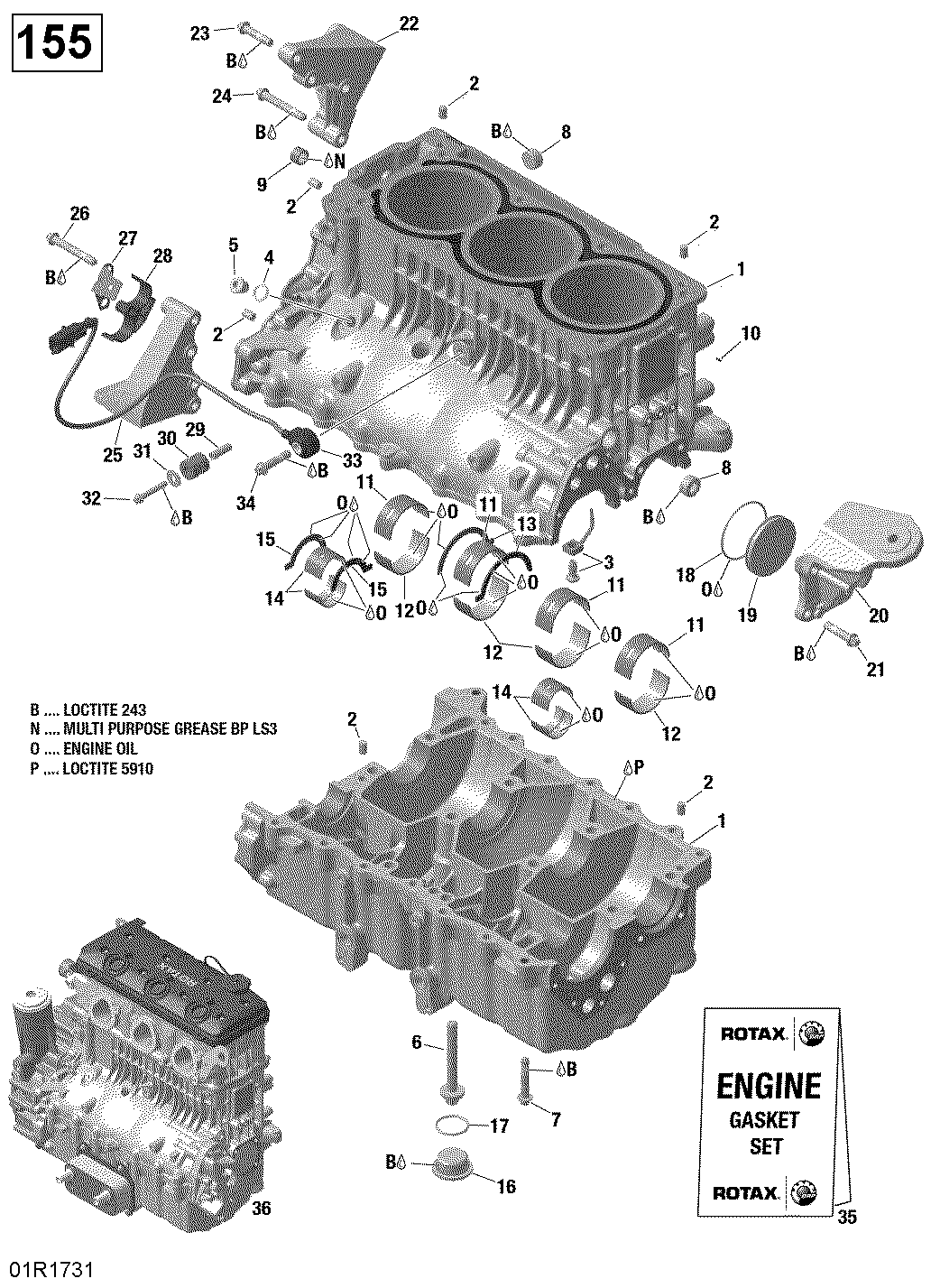 Двигатель Block 130-155 Model Without подвеска