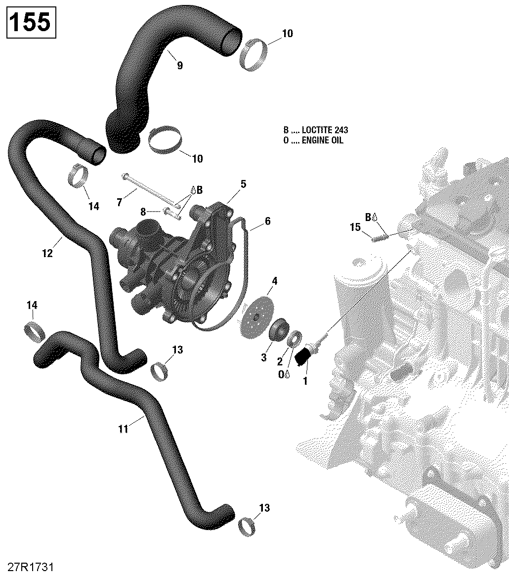 Охлаждение двигателя 130-155 Model Without подвеска