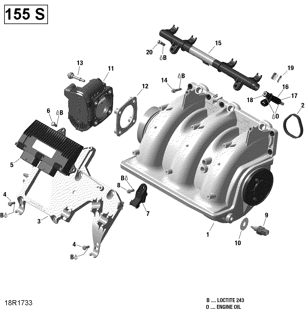 Впускной коллектор и дроссельный узел 155 Model With подвеска