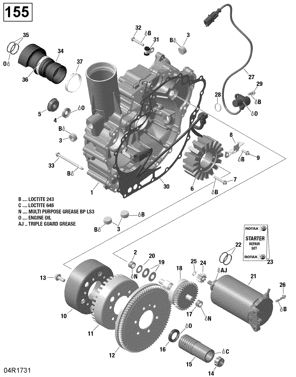 PTO крышка и магнето 130-155 Model Without подвеска