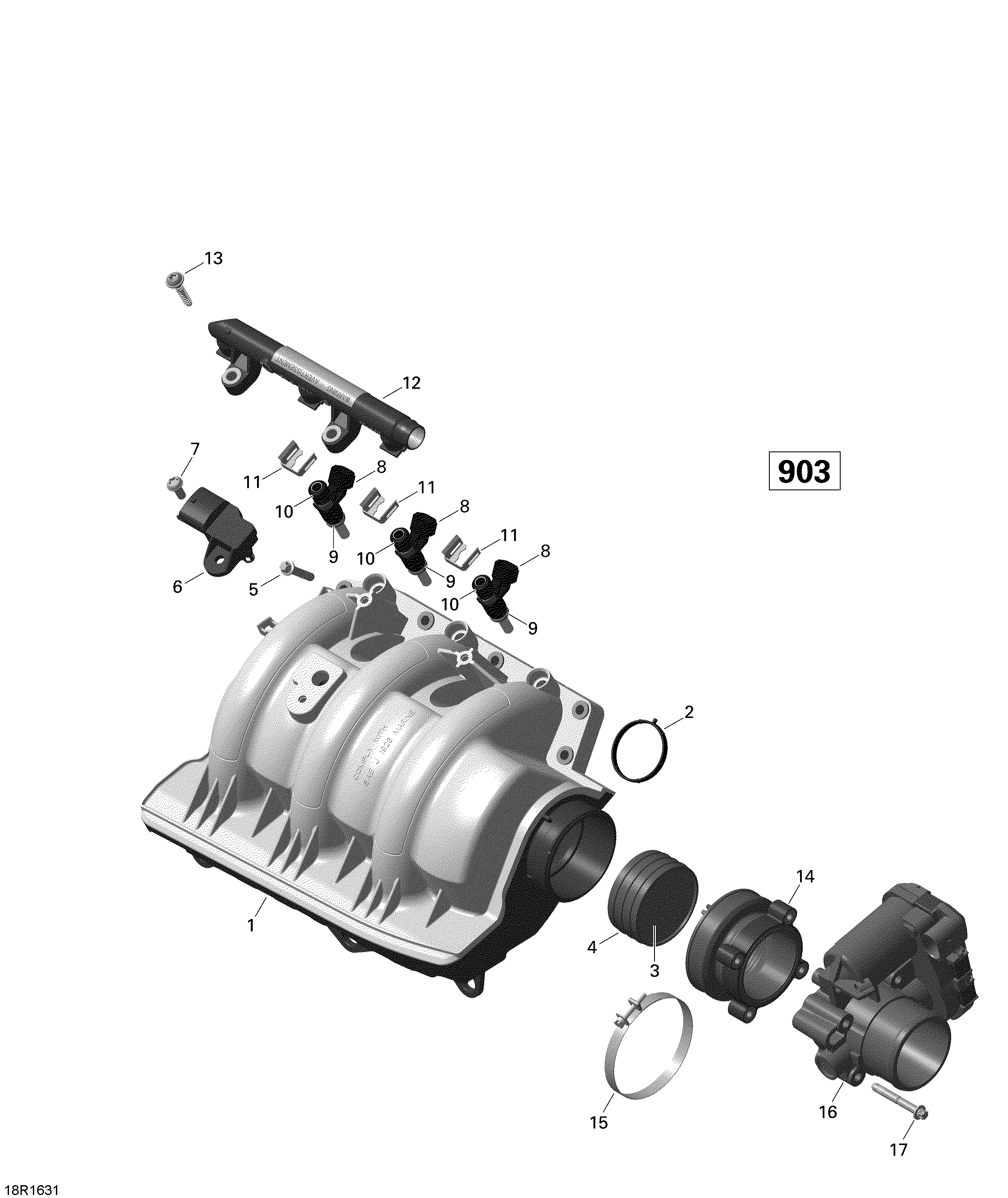 Впускной коллектор и дроссельный узел 900-900 HO ACE