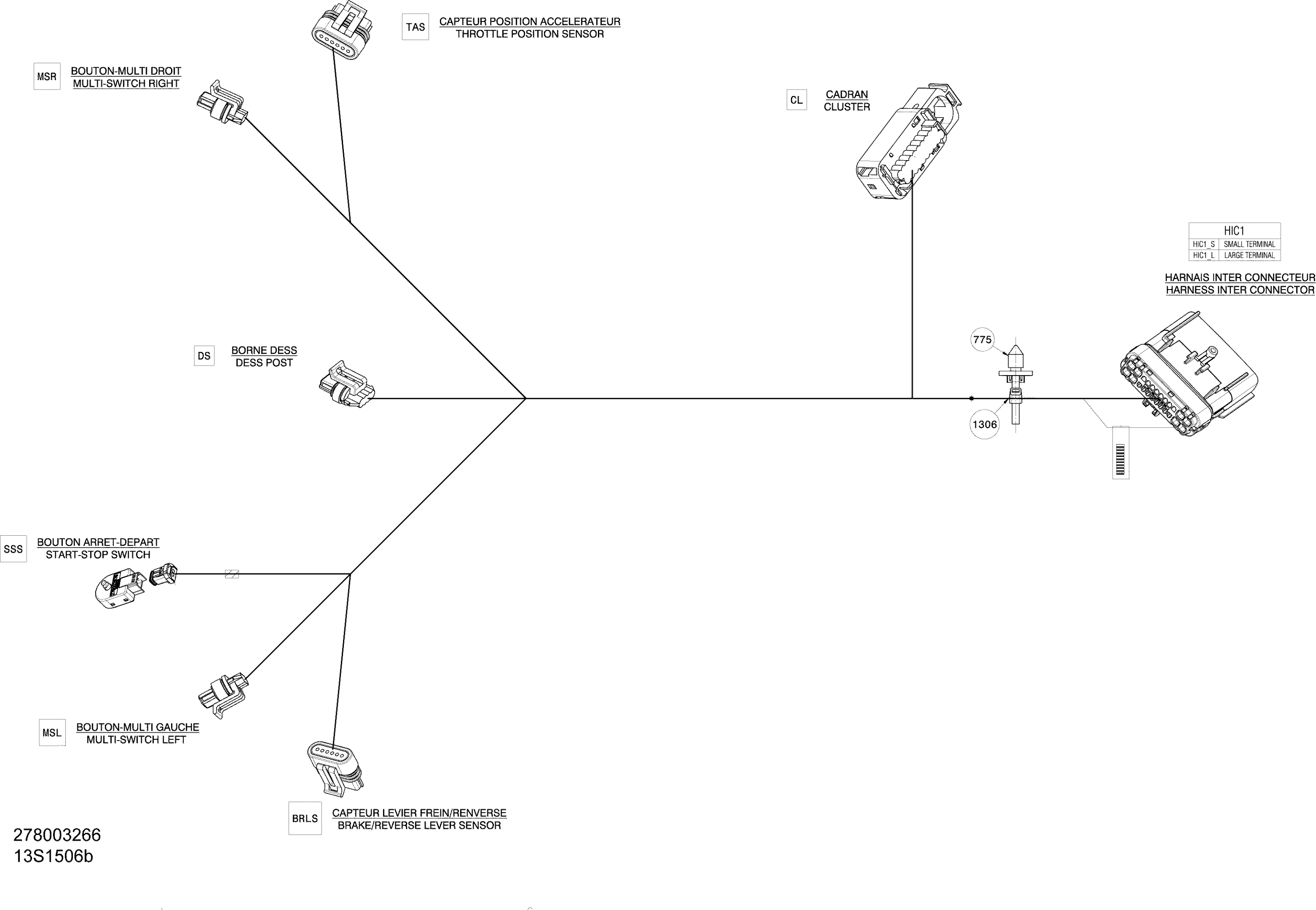 Электрооборудование жгут Steering_13S1506b