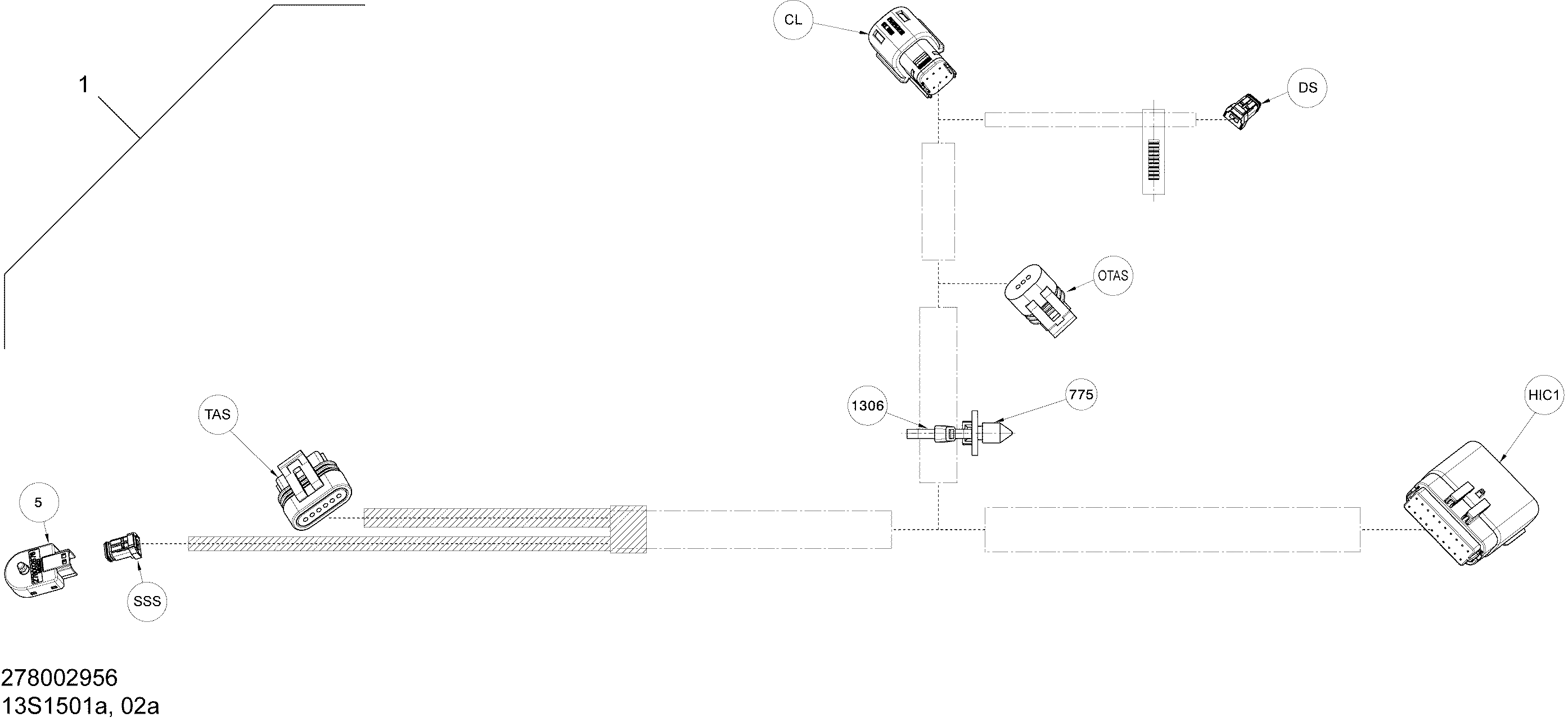 Электрооборудование жгут Steering_13S1501a