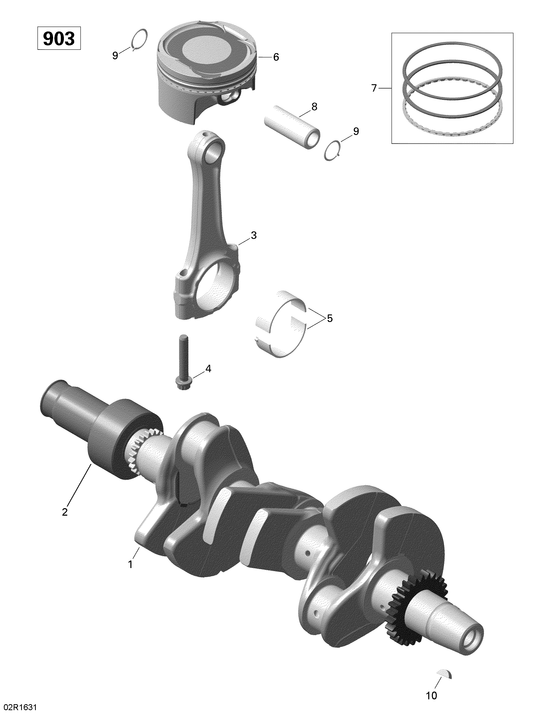 Коленвал и поршни _02R1527