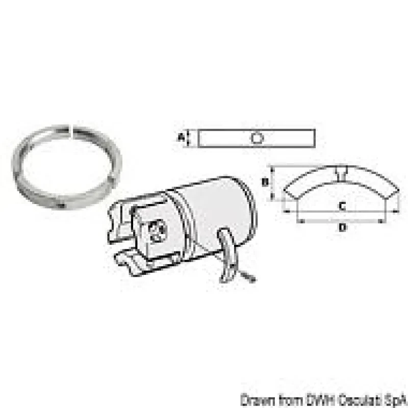 Комплект из 3 цинковых анодов для VOLVO OEM:3858399 (Osculati)
