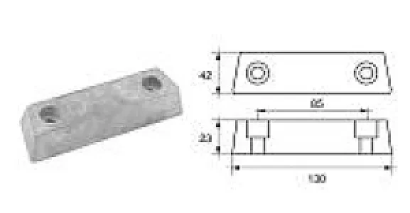 VP008 Анод цинковый для транцевых сборок VOLVO PENTA SP/DP/290 OEM: 852835 (E.Polipodio)