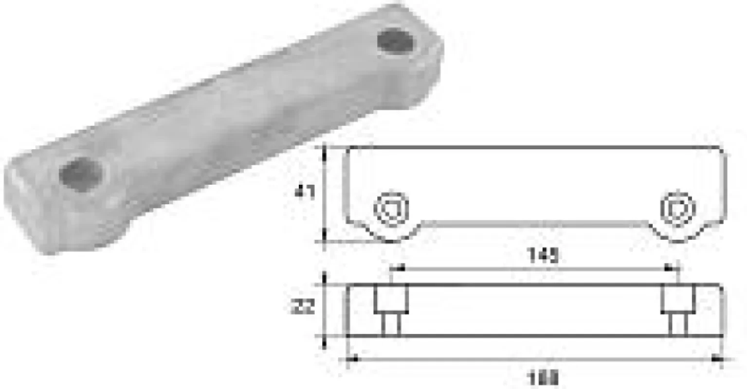 Анод цинковый для транцевых сборок VOLVO PENTA 250/270/275/280/285 OEM: 832598 (E.Polipodio)