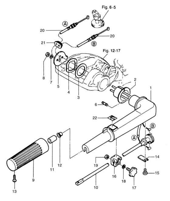 Tiller handle (mf/ef type)