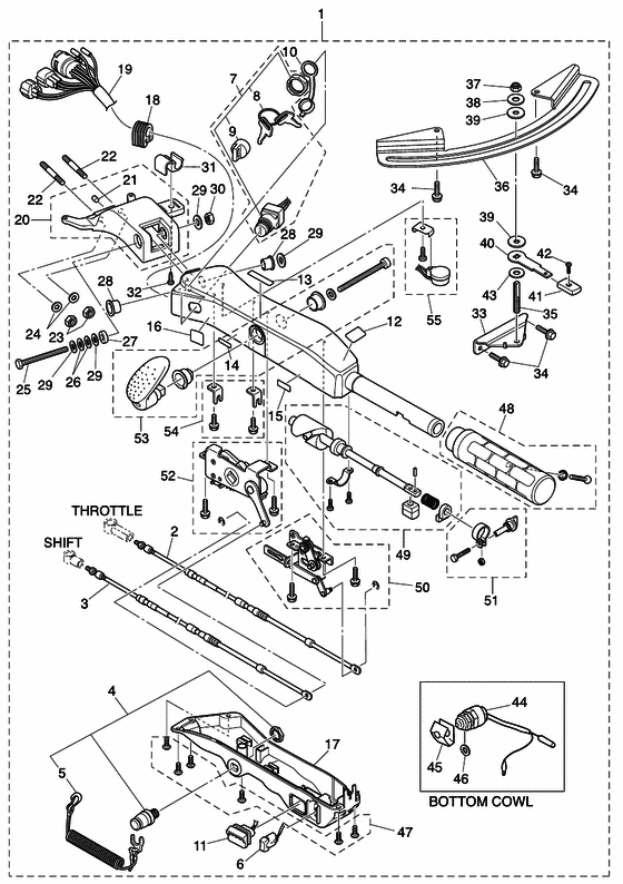 Tiller handle (md40/md50b2) (multi-function)