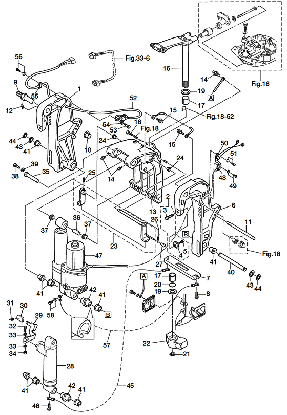 Кронштейн (2) power trim и tilt / gas assist