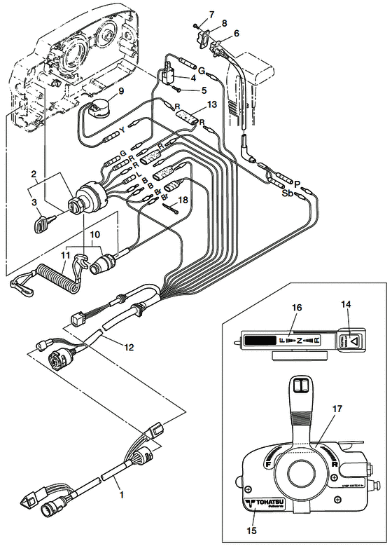 Component детали of выносной control (electric детали)