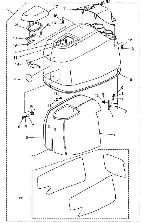 Кожух мотора upper top cowl