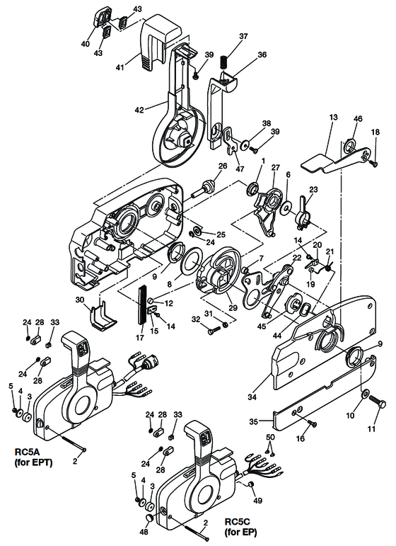 Component детали of выносной control assy.