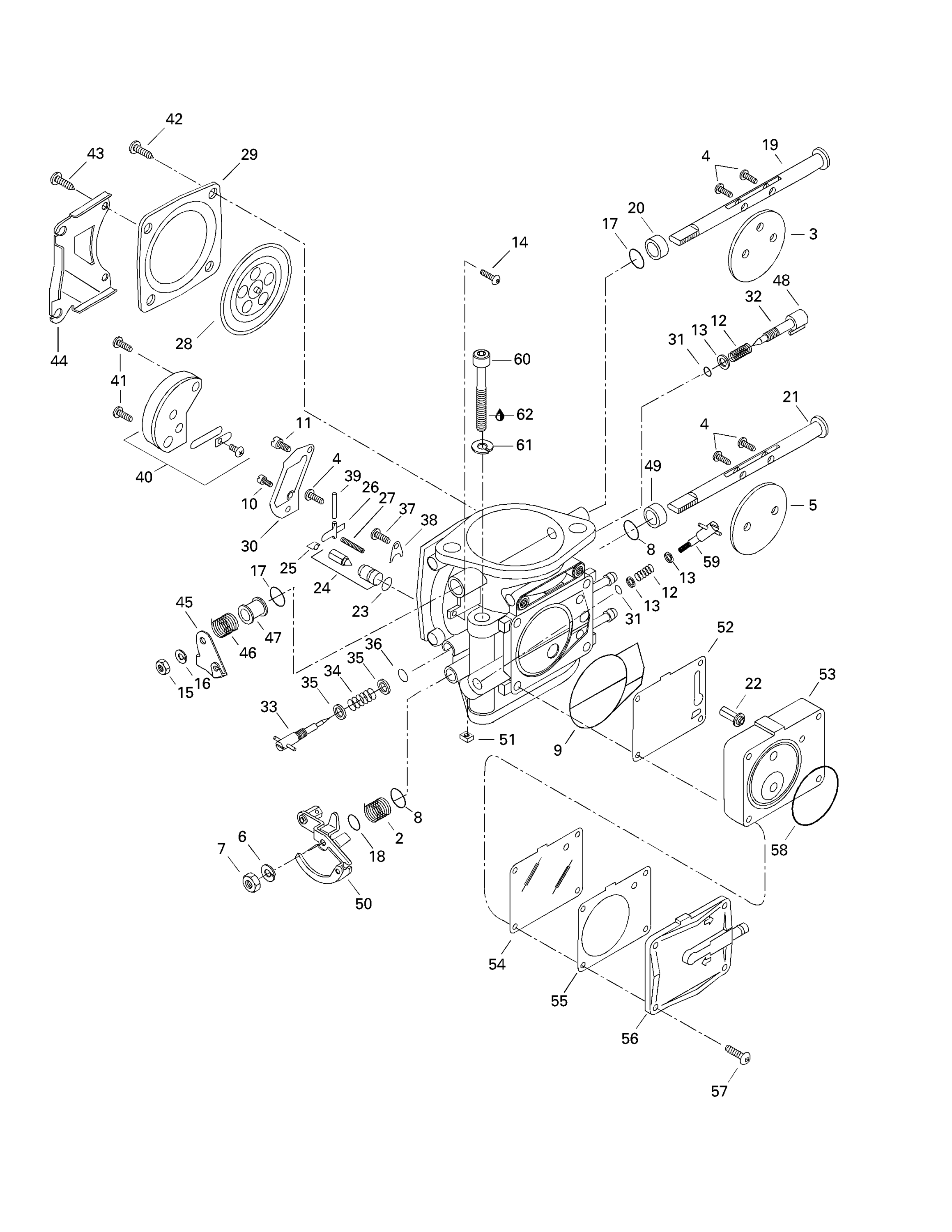 Carburetor (single, Mikuni)