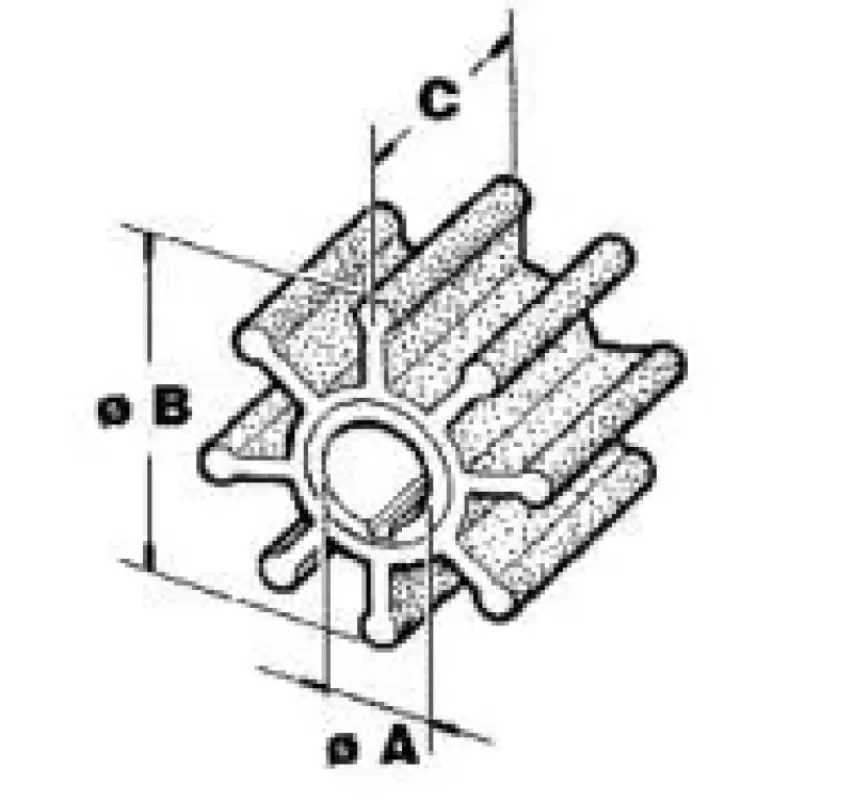 CEF Крыльчатка помпы охлаждения двигателя Johnson/Yamaha/Yanmar
