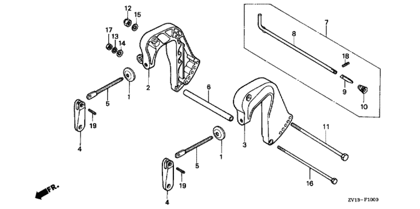 Кормовой кронштейн/adjust rod