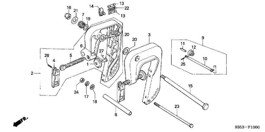 Кормовой кронштейн/adjust rod