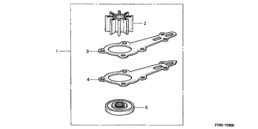 Водяная помпа impeller комплект (bf8ax/b/bx)