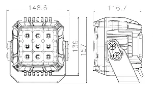 Прожектор светодиодный для ATV, 9х10W направленный свет OS-053 LED