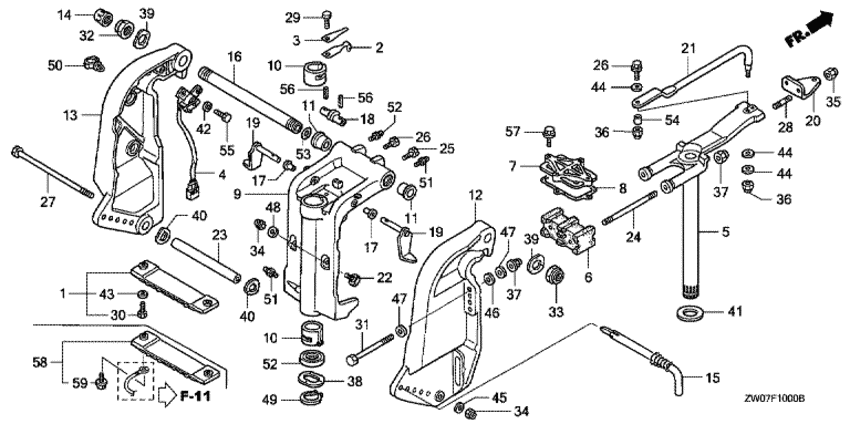 Кормовой кронштейн/поворотный корпус