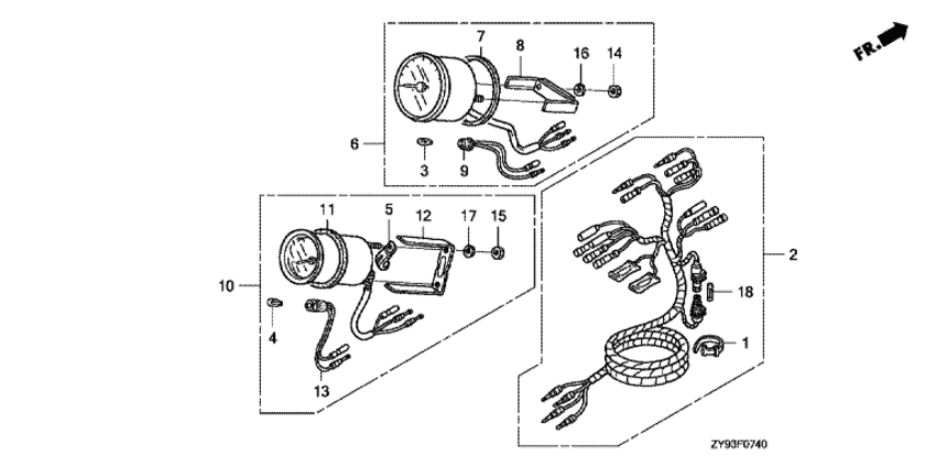 Trim meter/tachometer