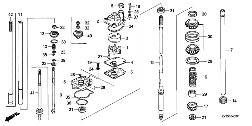 Водяная помпа/вертикальный вал