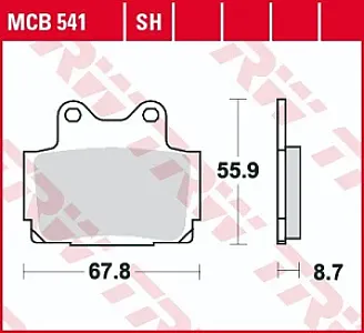 Колодки тормозные (серия Organic Allround) MCB541