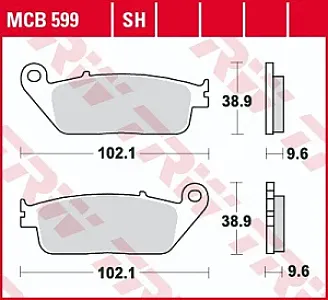 Колодки тормозные (серия Organic Allround) MCB599