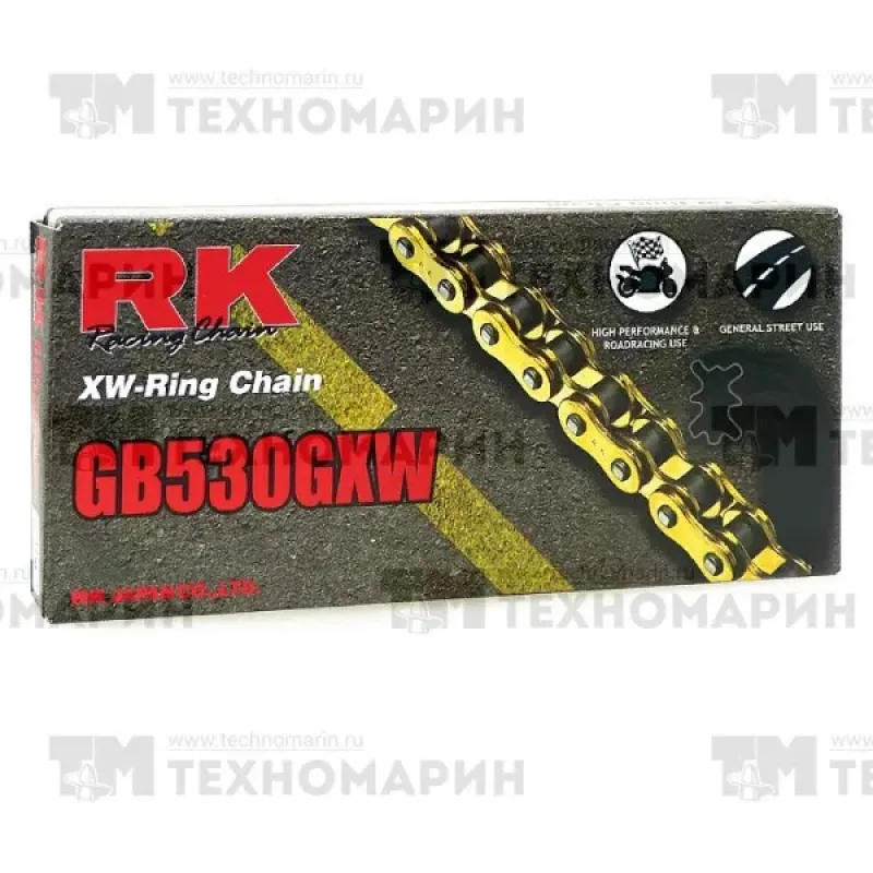 RK Цепь для мотоцикла до 1400 см³ (бухта) (золотая, с сальниками XW-RING)