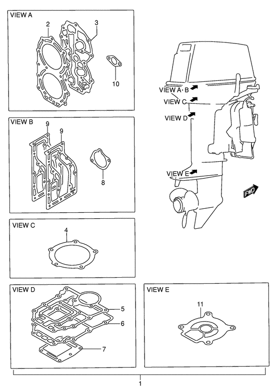 Ремкомплект прокладок двигателя