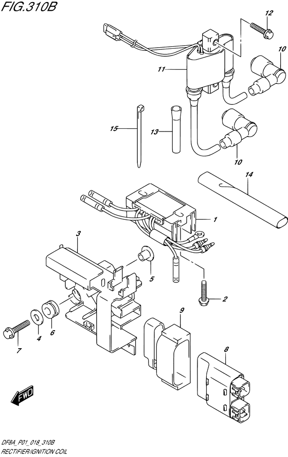 Rectifier/катушка зажигания ((DF8AR)(DF9.9AR); NOTE: DF8AR P01 DF9.9AR P01)
