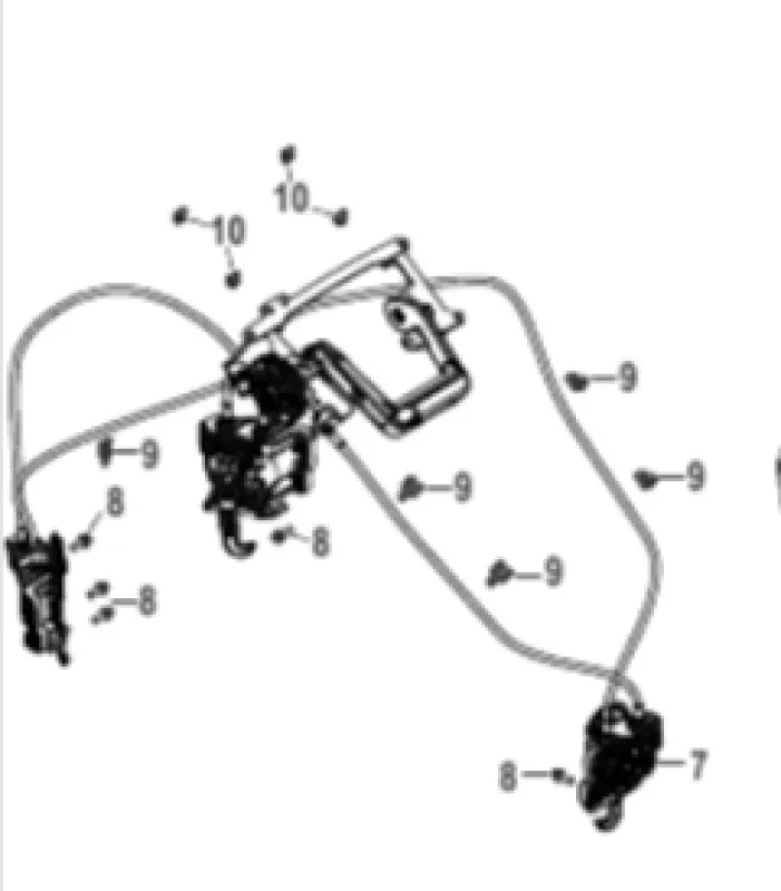 Сборка защелки капота Mercury V6 v8 8m0183791