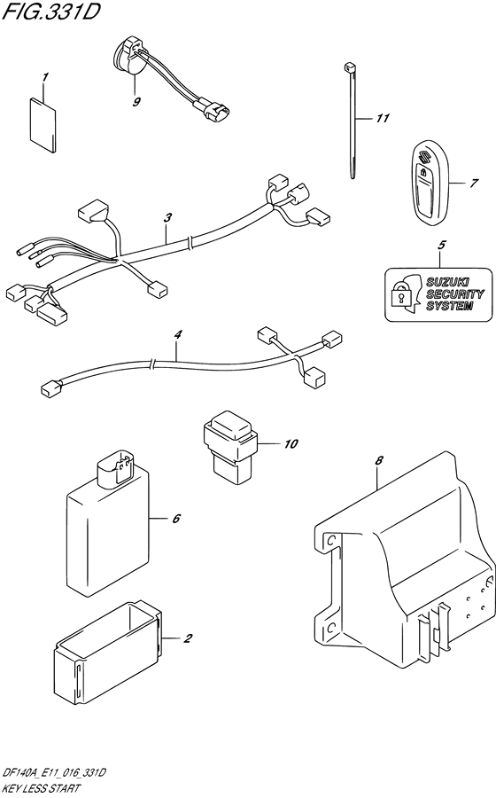 PLEASE MAKE SURE OF SUZUKI DEALERS.) key less start ((df115ast e03); note: note: use frequency assigned on your market. для detailes