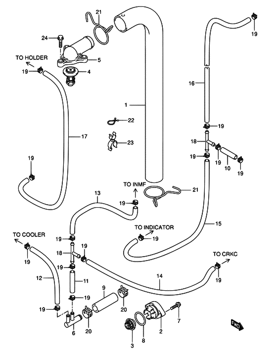 Thermostat ((DF115WT); NOTE: REFER TO FIG.14 (C-7) для DF140WT)