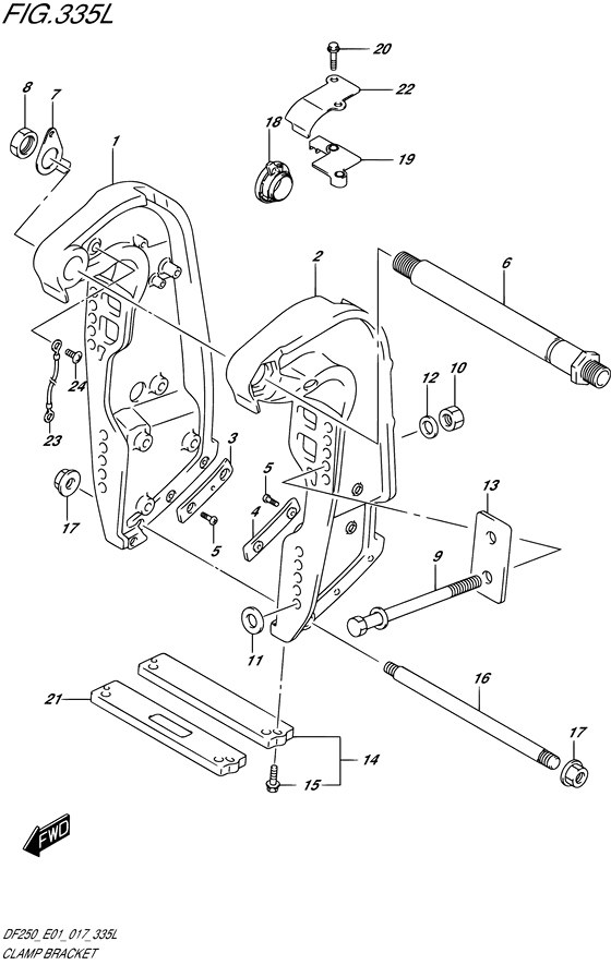 XX) (DF250Z E01)) хомут кронштейн transom ((x