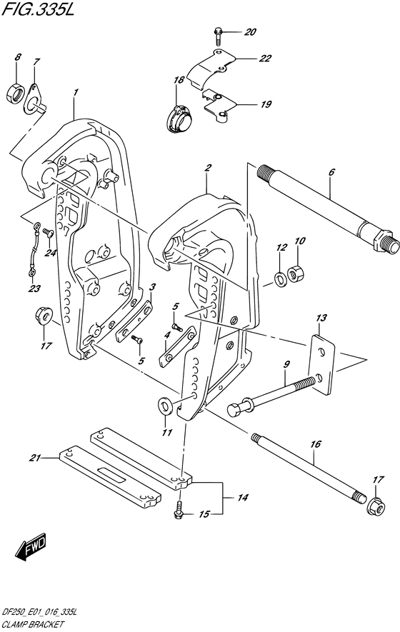 XX) (DF250Z E01)) хомут кронштейн transom ((x